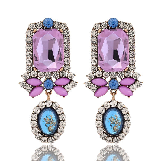 GurlFly Victoria Shiny Rhinestone Vintage Style Dangle Earrings