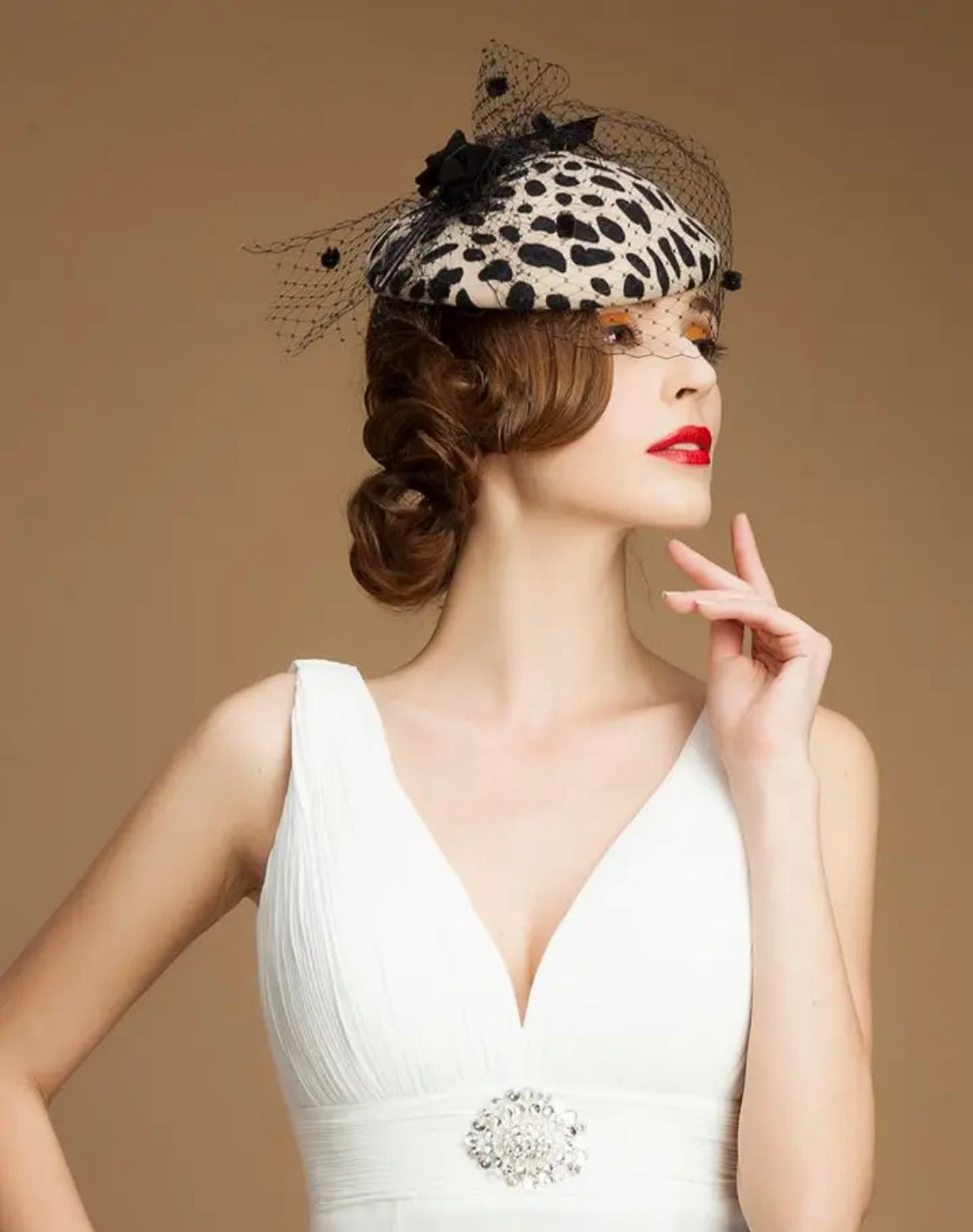 GurlFly Leopard Derby Fascinator