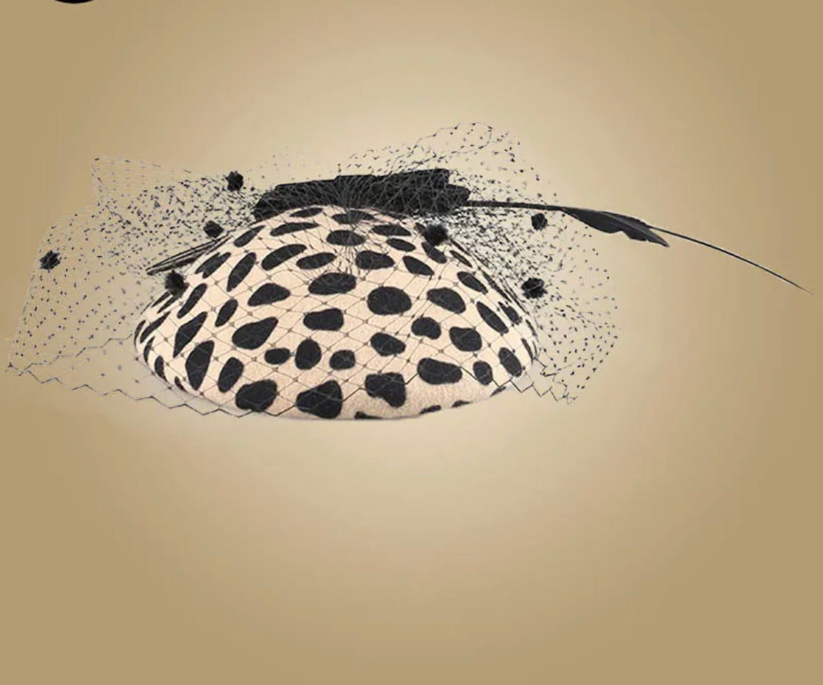 GurlFly Leopard Derby Fascinator