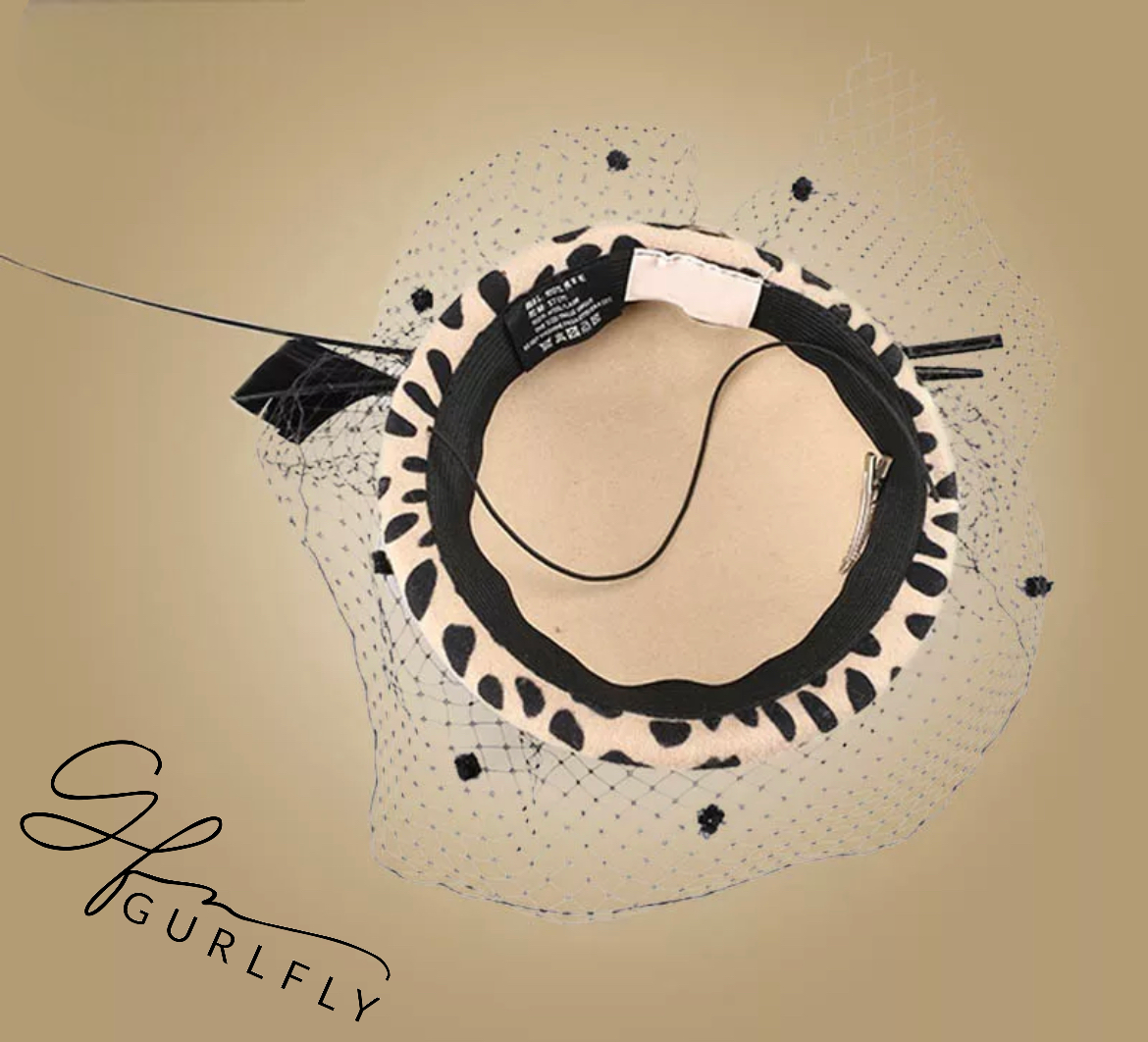 GurlFly Leopard Derby Fascinator
